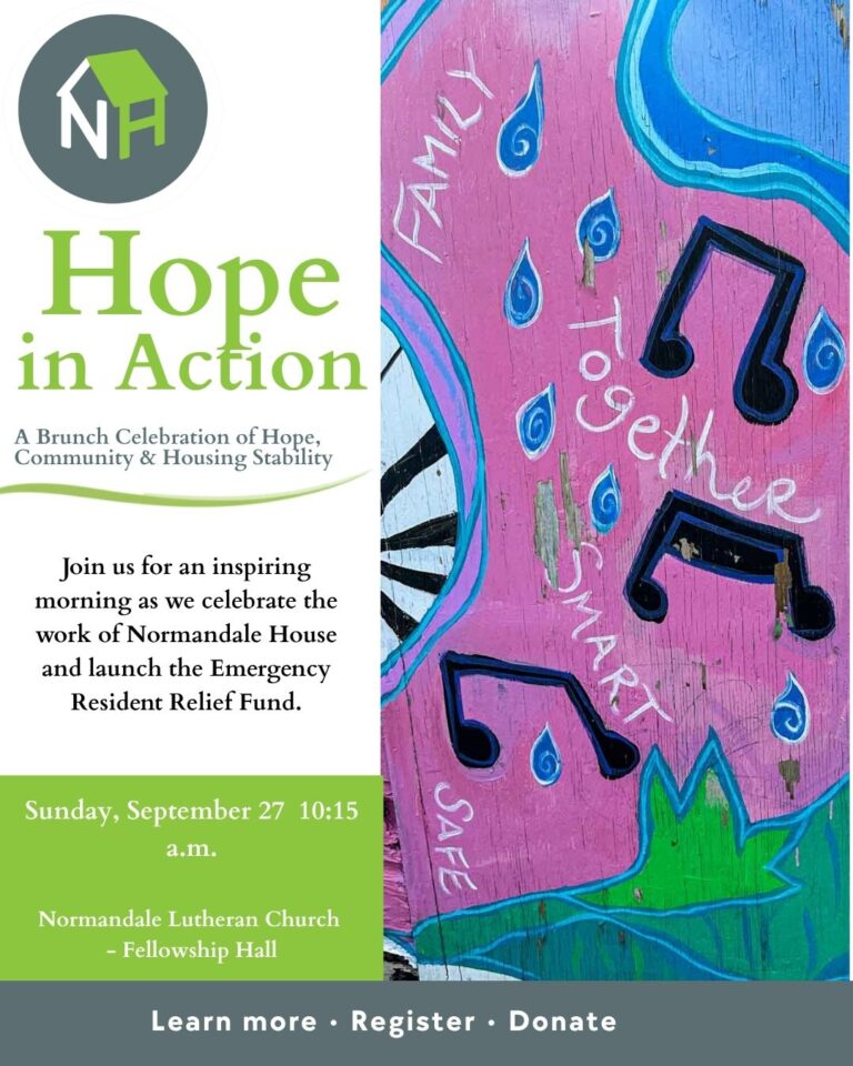 Invitation to Hope in Action with details in text and image of painted mural.